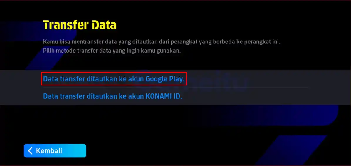 Data Transfer Ditautkan ke Akun Google Play